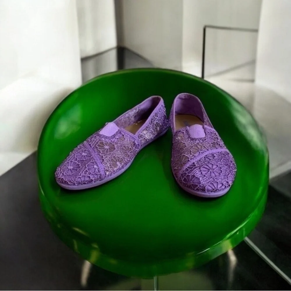 BONGO Purple Lace Ballet Loafers Women’s Slip-On Flats Shoes Size 10